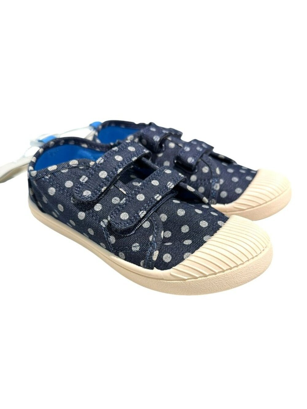 Cat & Jack Girls Navy Polka Dot Canvas Shoes New